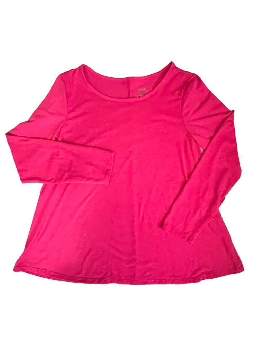 Justice Sparkle Long Sleeve Pink Girls Top Size 14
